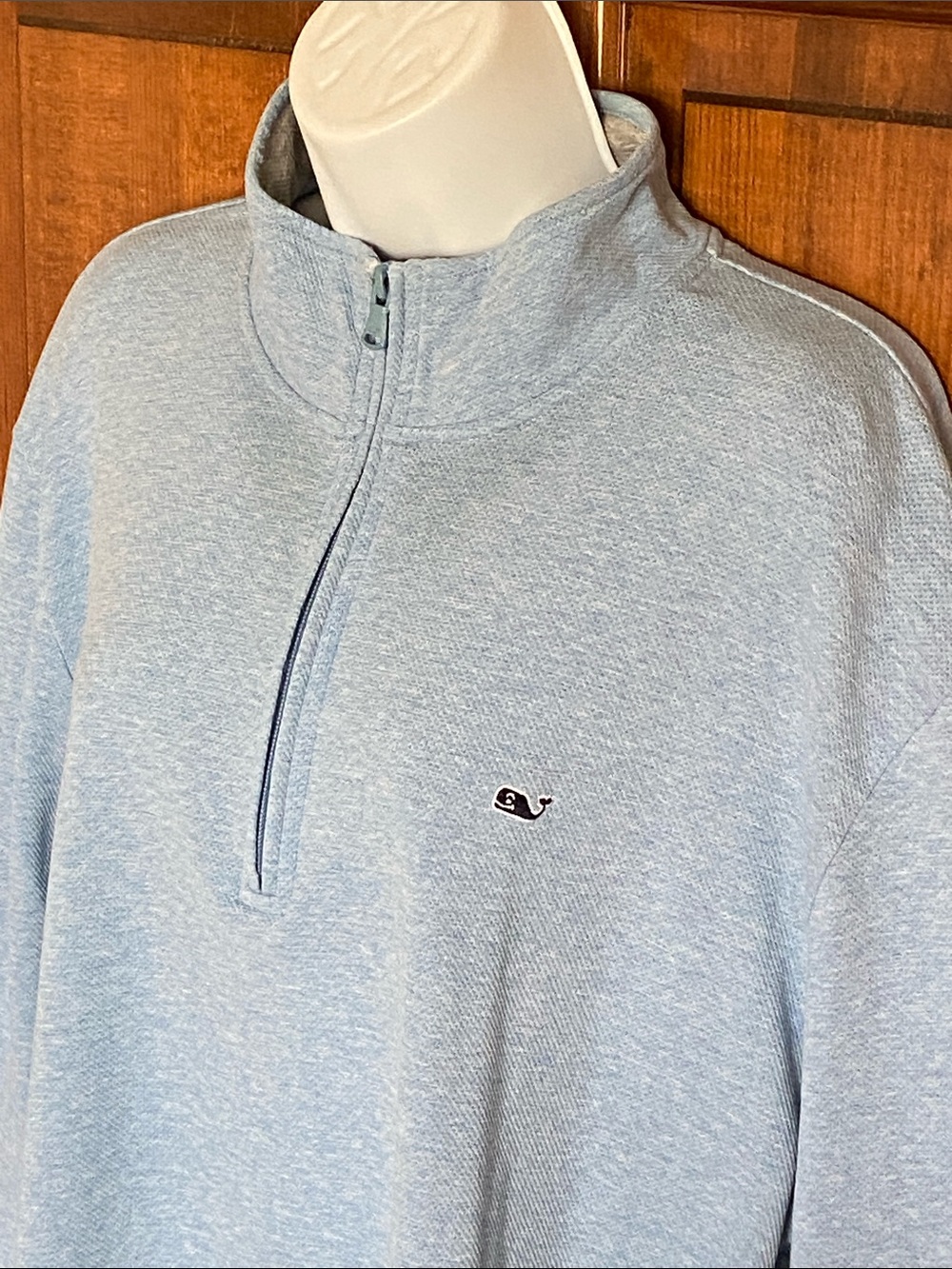 Vineyard Vines light blue Saltwater quarter-zip pullover Size 2XL nautical - Picture 5 of 12
